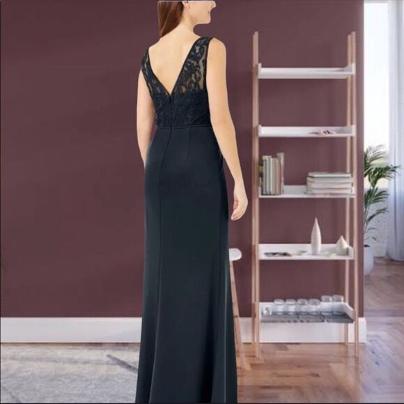 NWT Adrianna Papell Lace Crepe Mother of the Bride Maxi Dress Party Gown Size 2 - Picture 2 of 11